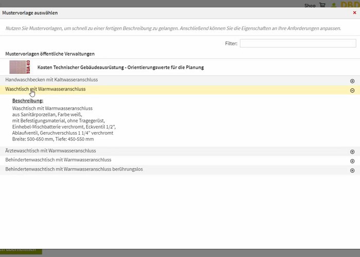 TGA-KO mit DBD-Mustervorlagen