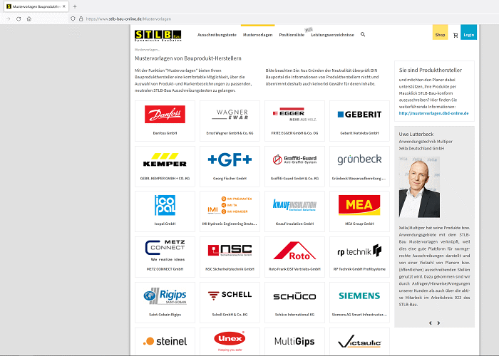 Hersteller im Online-Portal von STLB-Bau