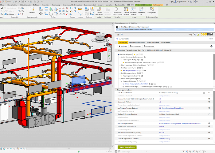 Hersteller in Autodesk Revit: DBD-Bauteil Flachheizkörper