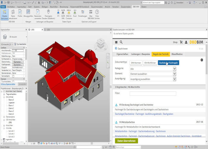 DBD-BIM Tutorial Dachdecker-Fachregeln