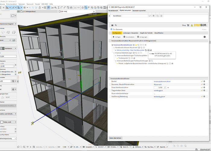 ARCHICAD: Gips-Wandbauplatte mit vernetzten Herstellern