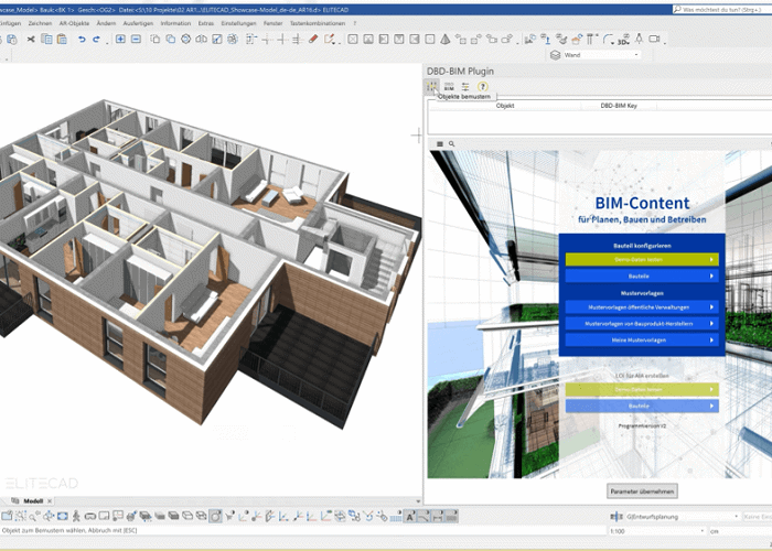 In ELITECAD Architecture steht Ihnen DBD-BIM als neues Werkzeug zur Klassifizierung von Bauteilen zur Verfügung.