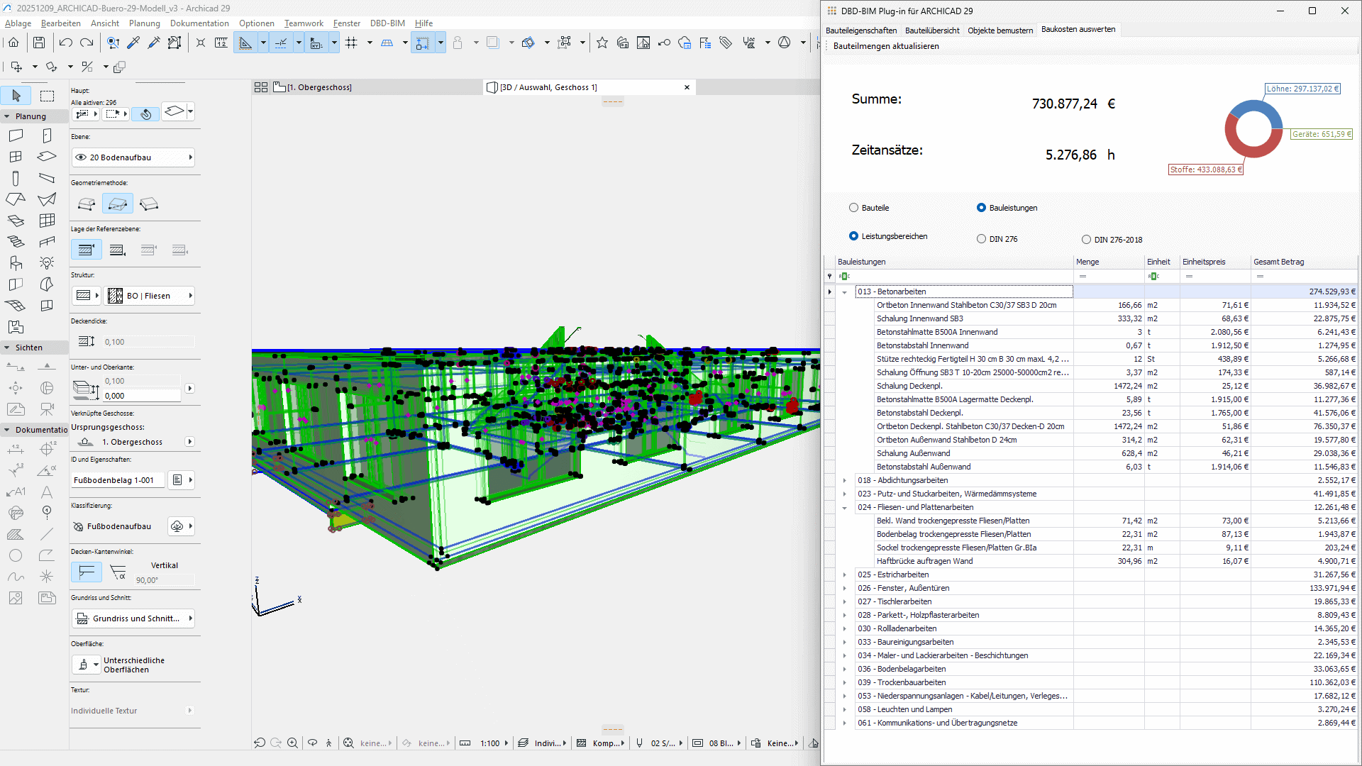 Selektiver Export für GAEB und Excel