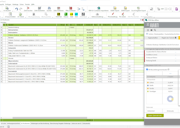 Optimaler Workflow in AVANTI: STLB‐Bau Positionen aktualisieren