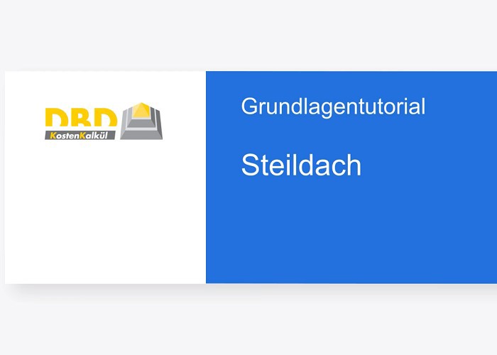 DBD-KostenKalkül Tutorial Steildach skizzieren Ausbauflächen verschneiden