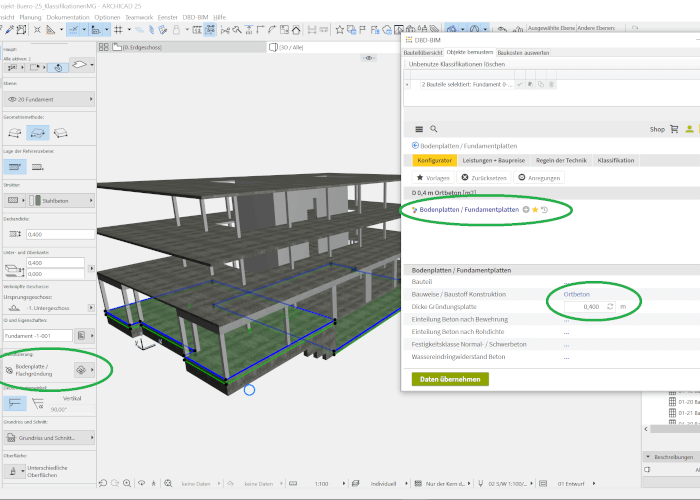 Die Klassifikation ist die Grundlage für die Auswahl eines DBD-BIM Bauteils und das Parameter-Mapping nach DIN SPEC 91400. 