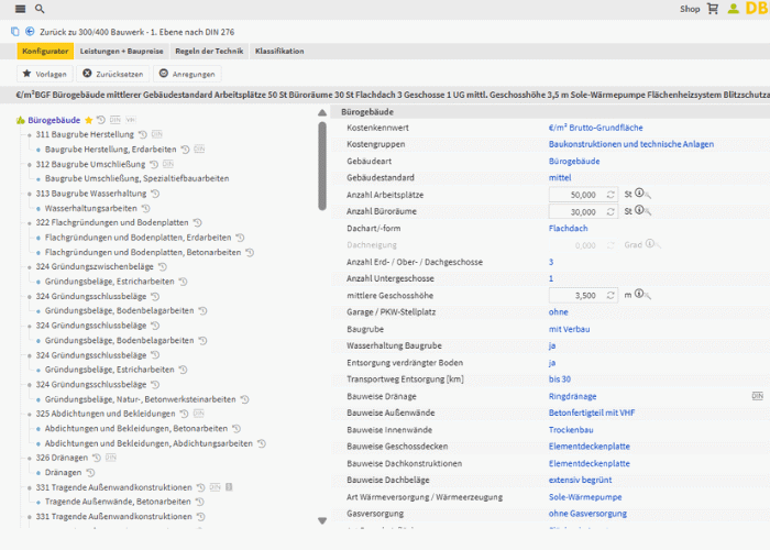 DBD-BIM Objekte: Beispiel Bürohaus